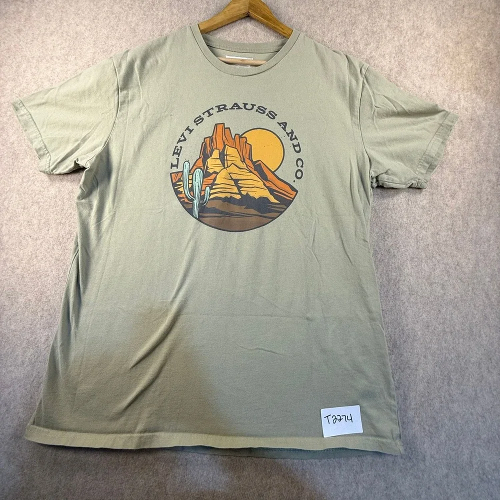 Levi Strauss & Co Mens XL Tea Leaf Green Desert Graphic T-Shirt 3LVNM302SAM319